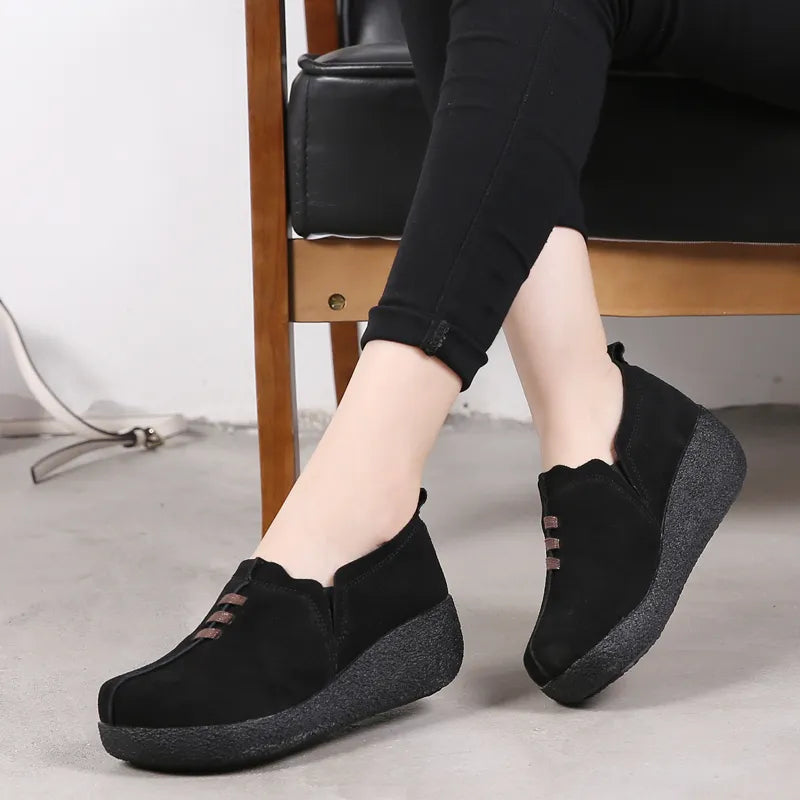 2023 New Women Creepers Shoes Sneakers Women Plus Size Ladies Platform Shoes Woman Flats Female Shoes Black Heels Plus Size