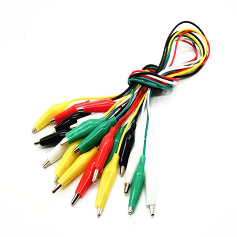 10pcs/lot Color Jumper Wire Alligator Clips Clip Double-ended DIY Test Leads Alligator 50CM width 2.5mm Probe Meter Boot kit