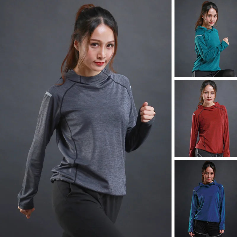 Women Breathable Yoga Shirt Seamless Gym Yoga Crop Top Running Sport Hoodies Fitness Training Shirts Workout Top Casual Gymwear