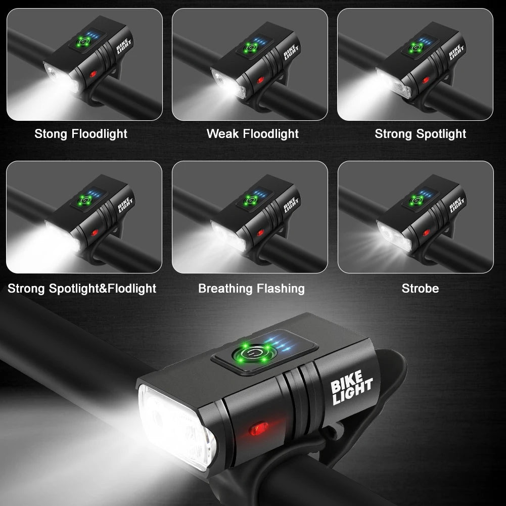 2PCS LED Bike Light Bicycle Front Rear lights USB Charge Headlight Cycling Taillight Bicycle Lantern bike Accessories Lamps