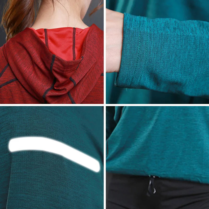 Women Breathable Yoga Shirt Seamless Gym Yoga Crop Top Running Sport Hoodies Fitness Training Shirts Workout Top Casual Gymwear