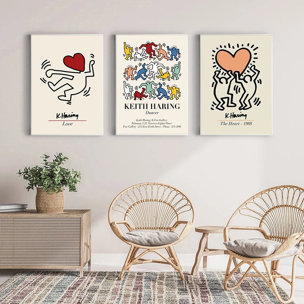 Humanism Figures Holding Heart Pisa Vintage Exhibition Pop Art Canvas Painting Posters and Print Wall Pictures Room Decor