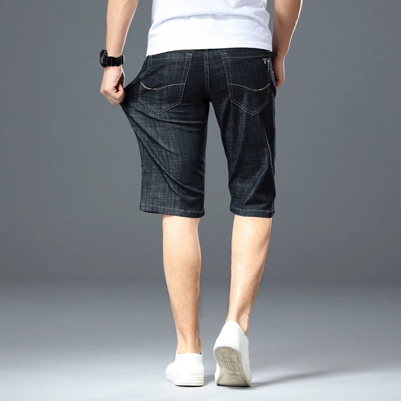 Big Size 40 42 44 46 Men Denim Shorts 2023 Summer New Fashion Business Elastic Slim Short for Jeans Male Brand Clothes