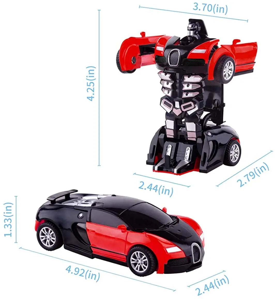 Transformation Mini 2 In 1 Car Robot Toy Anime Action Collision Transforming Model Deformation Vehicles Toy Gift for Children