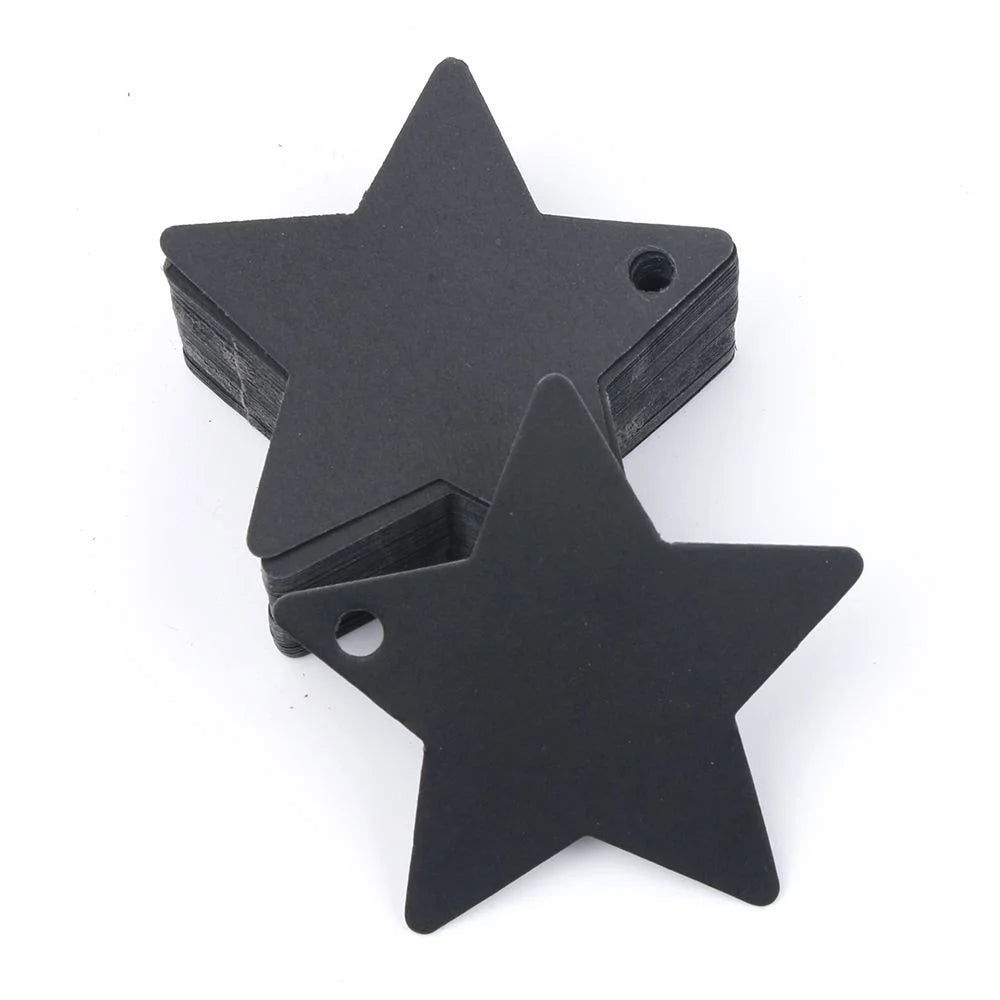 100pcs Five-pointed Star Christmas Wedding Label Party Gift Card Hanging Tags Christmas Ornaments