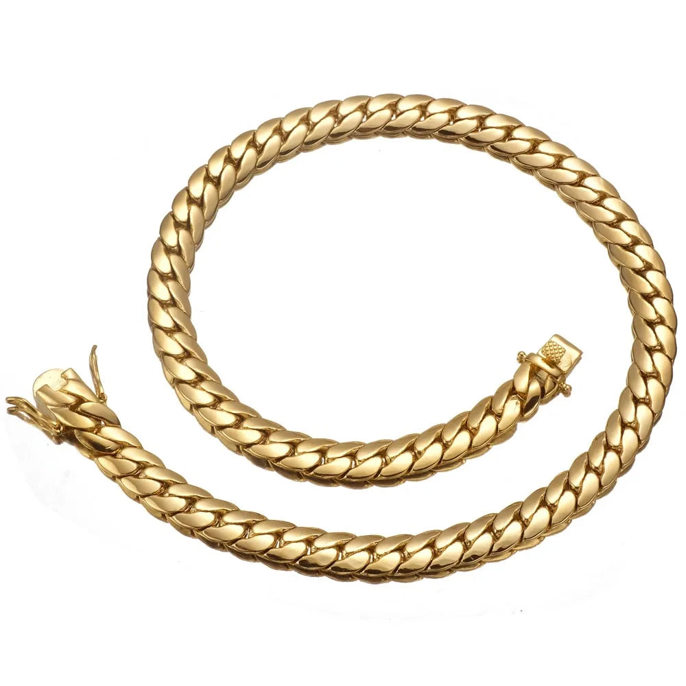 News Tank Riding Crop Chain Necklaces Casting Butterfly Lock Bracelet Men Hip Hop Stainless Steel Cuban Jewelry Drop Shipping