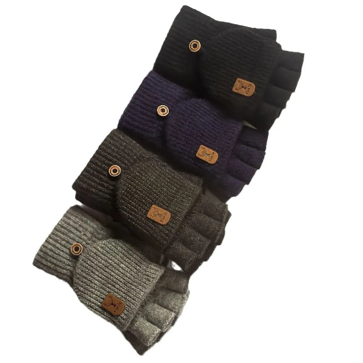 Knitted Fingerless Gloves Winter Thicken Warm Touch Screen Gloves for Men Women Gloves Warm Half Finger Student Gloves