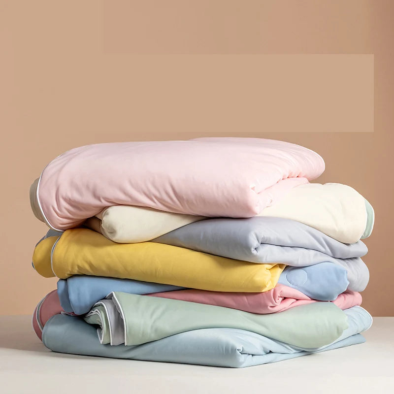 Summer Cooling Blanket Air Condition Quilt Smooth Breathable Lightweight Comforter Throw Blanket Office for Bed Double Side Cold