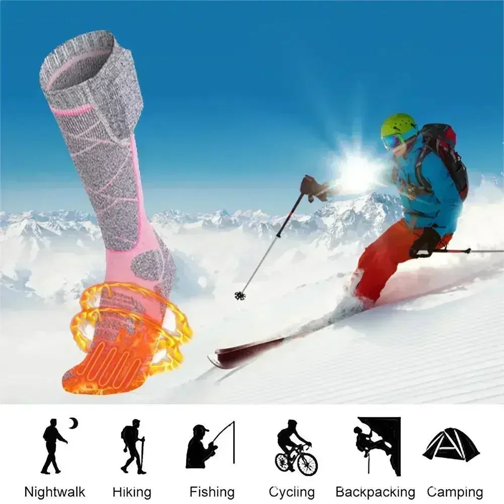 Intelligent Electric Winter Warm Socks for Anti-Cold Skiing Winter Heated Long Socks Outdoor Camping Hiking Warmth Stocking