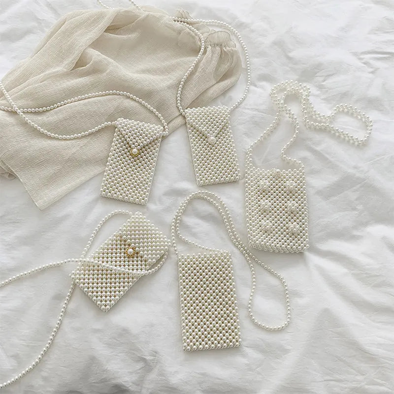 Mini Pearl Bag Handmade Vintage EVA Beaded Fashion Banquet Party Shoulder Bag Female 2019 Wedding Bags Luxury Women's Coin Purse