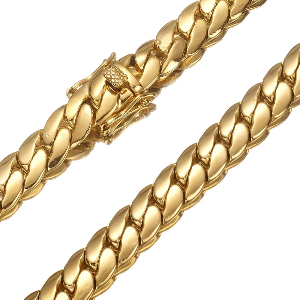 News Tank Riding Crop Chain Necklaces Casting Butterfly Lock Bracelet Men Hip Hop Stainless Steel Cuban Jewelry Drop Shipping