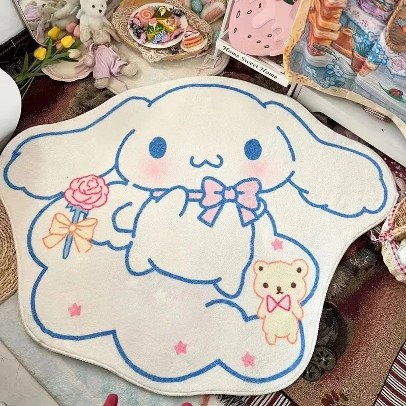Saniro My Melody Hello Kitty Cinnamoroll Cartoon Carpet Kawaii Home Soft Fur Rugs Children Girls Bedroom Living Room Mat Keroppi