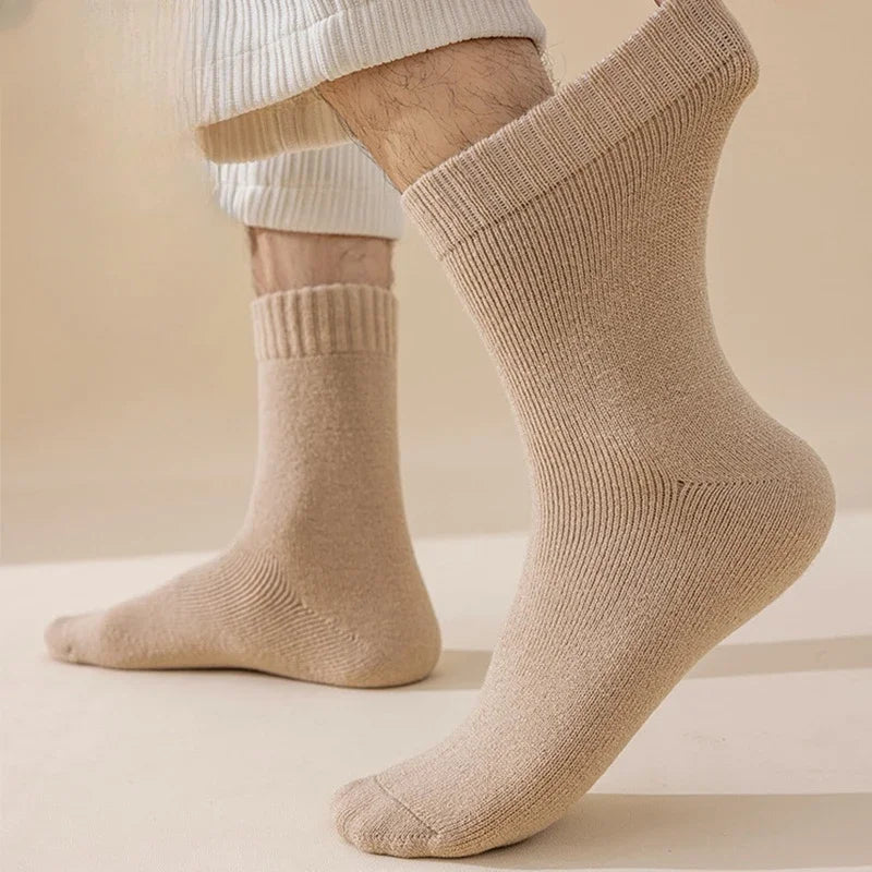 Winter Warm Thick Towel Hosiery Bottom Man Socks Wool Male Sock Slipper Socks Merino Wool Sock Against Cold Snow Socks 39-44