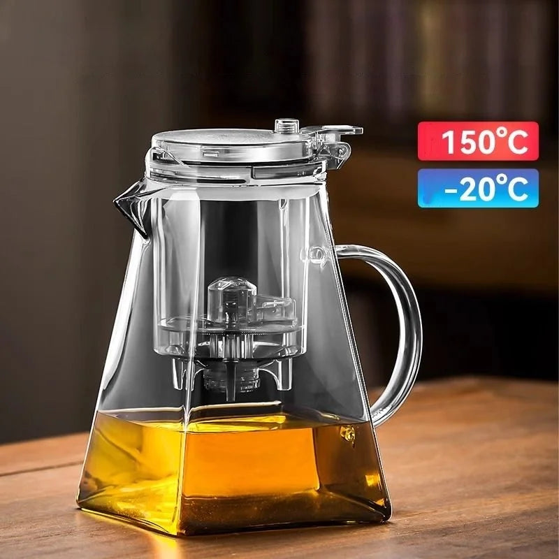 GIANXI Glass Teapot And Pot Household Tea Set Teapot Heat-resistant Tea Water Separation Filter Flower Teapot Glass Teapot