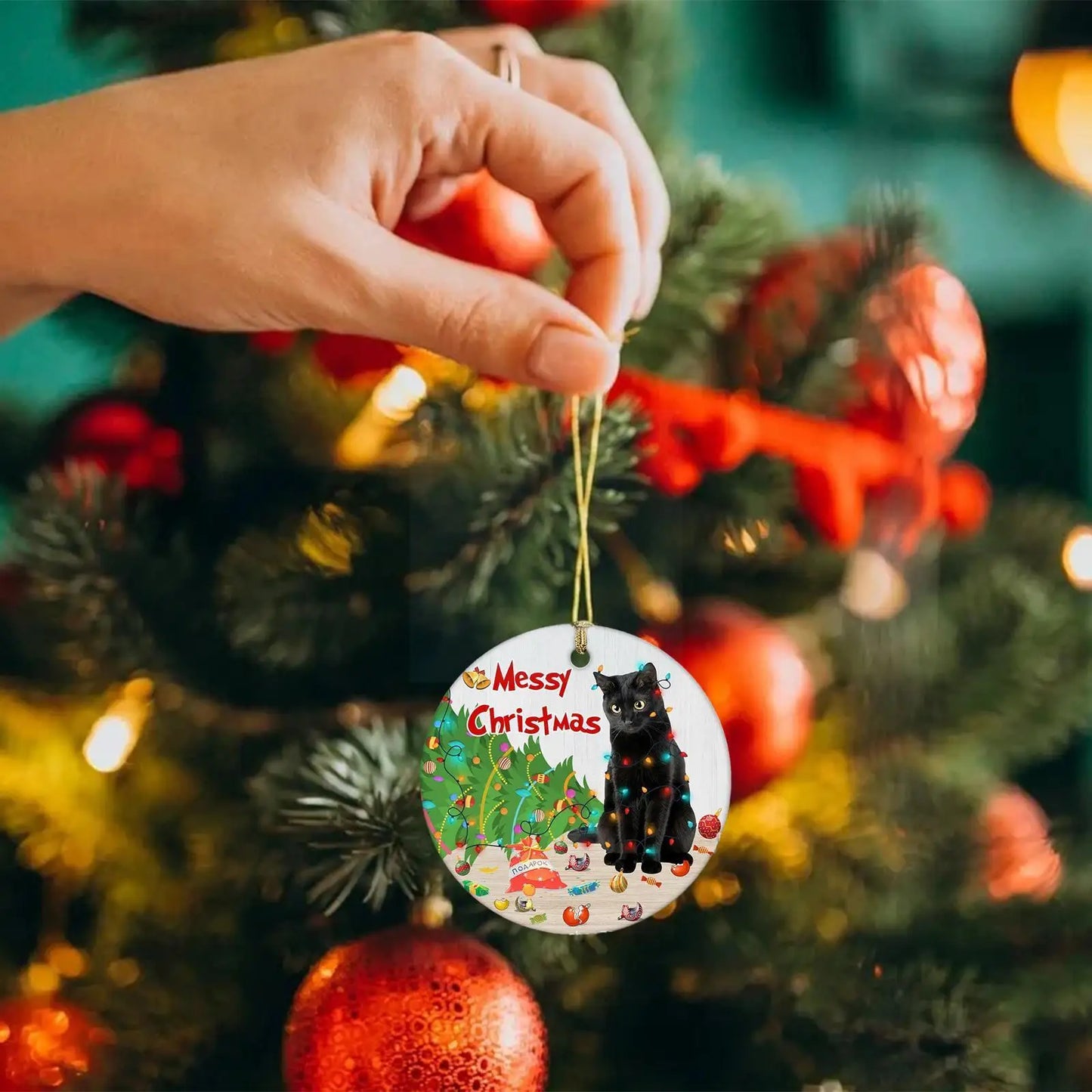 Xmas Black Cat Pendant 2022 Christmas Party Decoration Christmas New Ornaments Tree Gifts Hanging Decorations Pc 2023 1 Yea K8F0