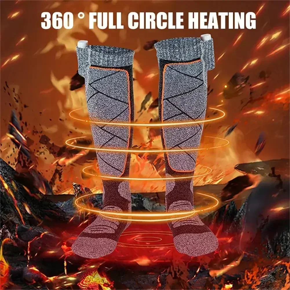 Intelligent Electric Winter Warm Socks for Anti-Cold Skiing Winter Heated Long Socks Outdoor Camping Hiking Warmth Stocking