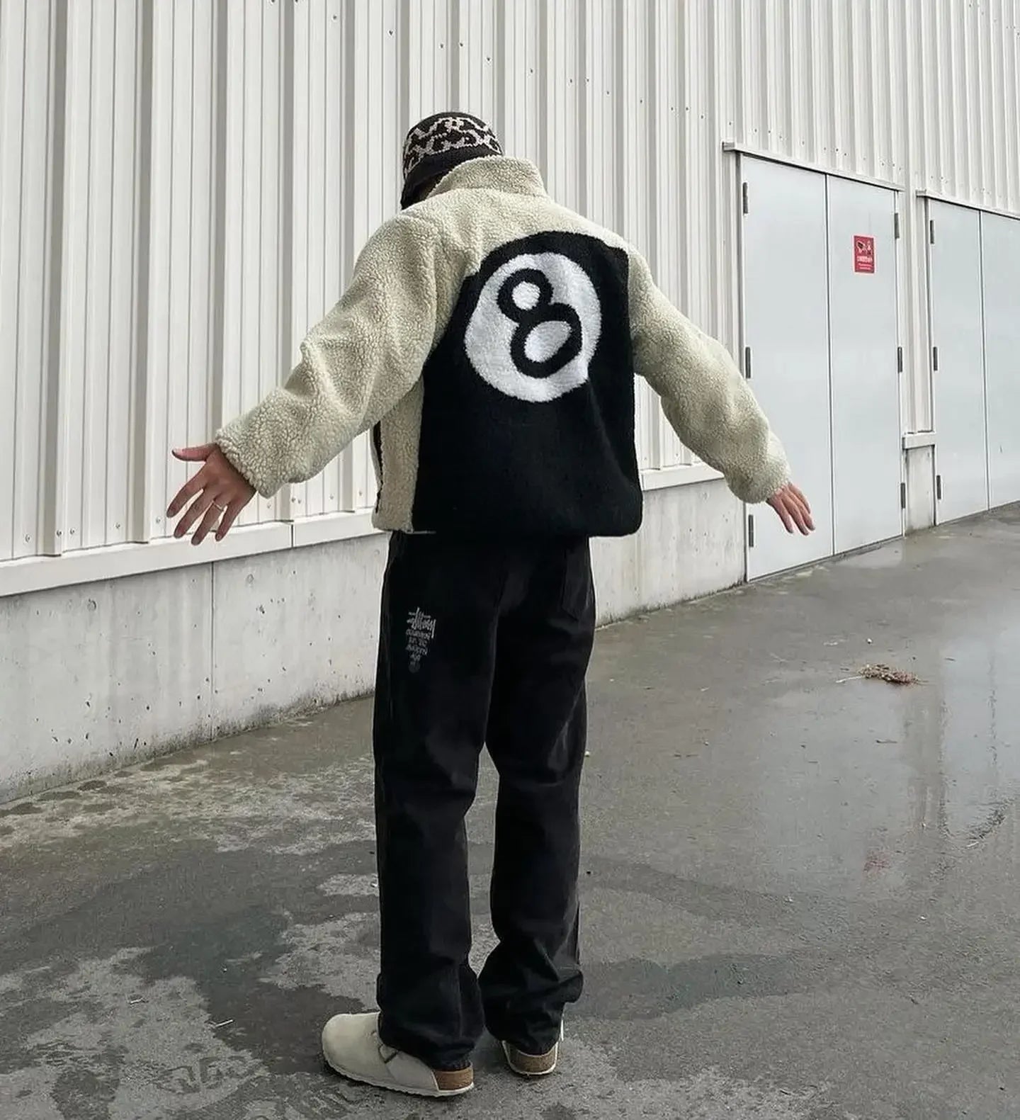 Cotton Jackets Men and Women Loose Warm Jackets Harajuku Hip Hop No. 8 Billiards Embroidered Double Sided Zipper Jacket Clothes