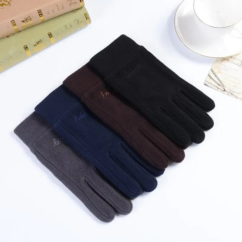 Thicken Fleece Gloves for Men Women Winter Warm Thermal Full Finger Glove Outddor Windproof Running Skiing Cycling Mittens