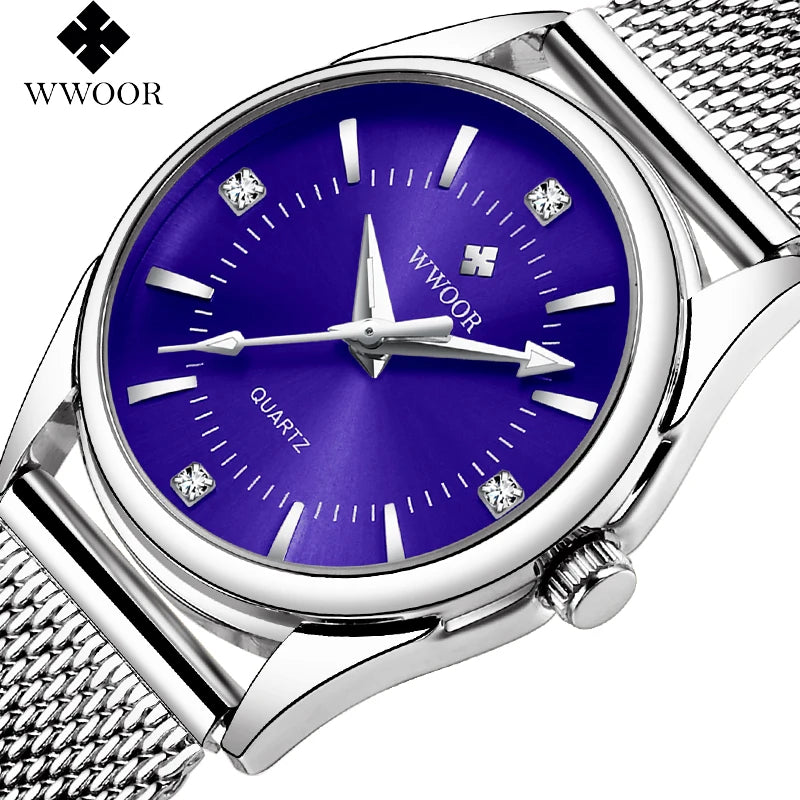 WWOOR Luxury Ladies Watch Elegant Simple Waterproof Women’s Quartz Wristwatch Stainless Steel Women Bracelet Watches Reloj mujer