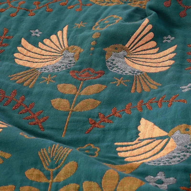 Japanese Throw Blanket Cotton Double Sided Sofa Cover Nordic Sofa Cushion Leisure Blanket Bedspread Four Seasons Thin Quilt