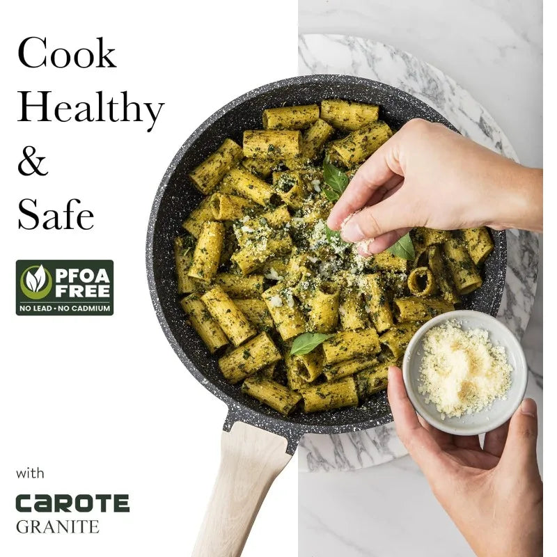 Cookware Sets 10 Pcs Stone Cookware Set,non stick frying pan set , pots and pans set ( Granite, induction cookware)