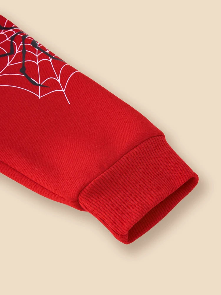 Boys autumn winter fashion cool cartoon hooded long sleeve cardigan zipper jacket casual grab fleece warm and thick clothes