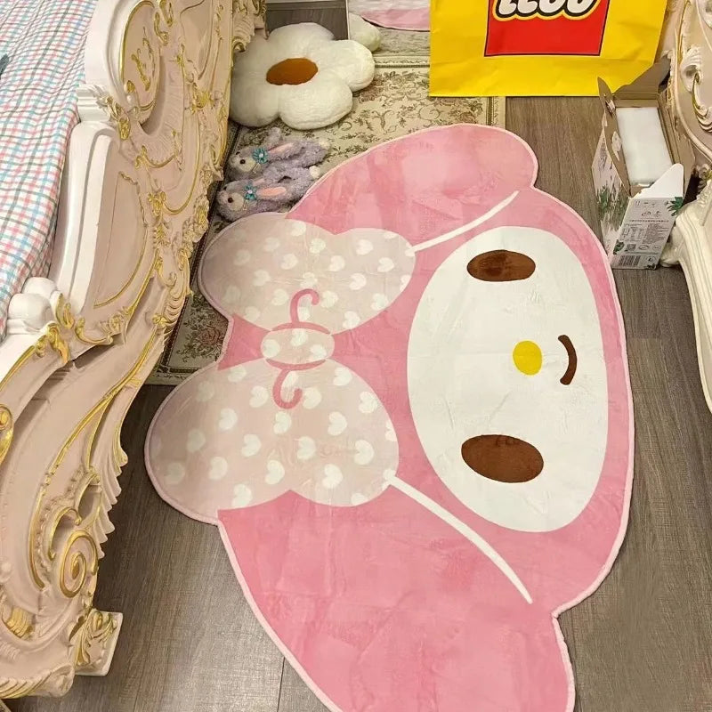 Saniro My Melody Hello Kitty Cinnamoroll Cartoon Carpet Kawaii Home Soft Fur Rugs Children Girls Bedroom Living Room Mat Keroppi