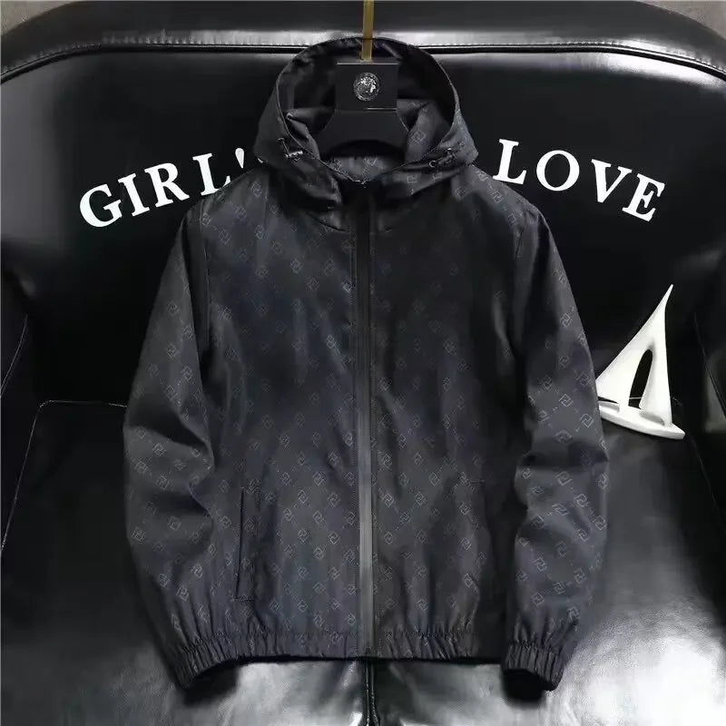 2024 Men's Anti-uv Sun Protection Clothes Plaid Ultra-thin Ice Silk Outdoor Hooded Thin Jacket Sunscreen Serum Coat
