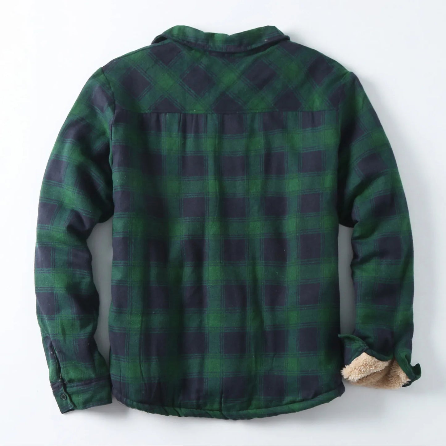 Men's Fleece Plaid Flannel Shirt Jacket Button Up Casual Cotton Jacket Thicken Warm Autumn Winter Fashion Outerwear Jackets
