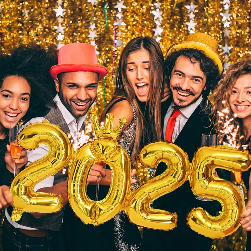 2025 Number Foil Balloons for Happy New Year Eve Party Decoration Photo Booth Props Supplies Christmas Home Decor Navidad 2024