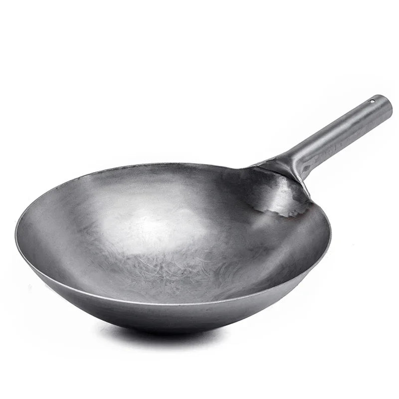 Thickened 30 32 34cm Uncoated Carbon Steel Wok pans Cooking Pot Chinese Hand-forged Non-stick Iron Pot cookware pans