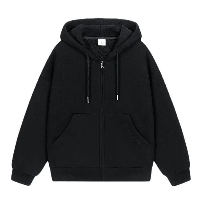 New Spring Autumn Men's Hooded Sweatshirt Cardigan Hong Kong Style Bf Trendy Brand Student Trendy Loose Fit Casual Sports Jacket
