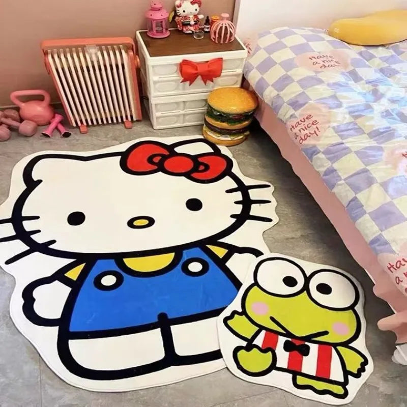 Saniro My Melody Hello Kitty Cinnamoroll Cartoon Carpet Kawaii Home Soft Fur Rugs Children Girls Bedroom Living Room Mat Keroppi