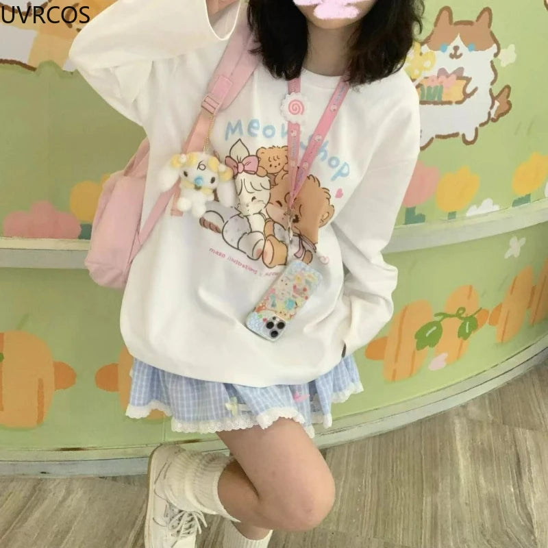 Kawaii Lolita Blue Plaid Mini Skirt Women Harajuku Y2k Aesthetic Bow Short Skirts Japanese Preppy Style Pleated Fairy Skirt 2024