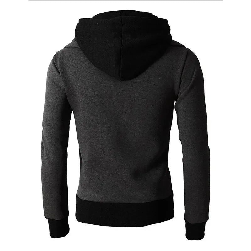 2024 Zipper Men Jackets Autumn Winter Casual Fleece Coats Bomber Jacket Scarf Collar Fashion Hooded Male Outwear Slim Fit Hoody