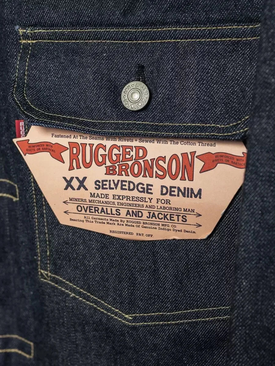 Rugged Bronson 1946 Model 506XX Jean Jacket in Raw Selvedge Denim Lot 46806XX Indigo