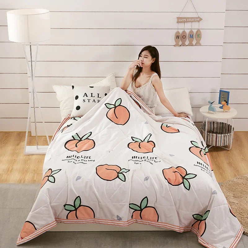 2022 Summer Cotton Quilts Thin Air-conditioning Comforter Soft Breathable Office Nap Blanket Quilted Bed Covers and Bedspreads