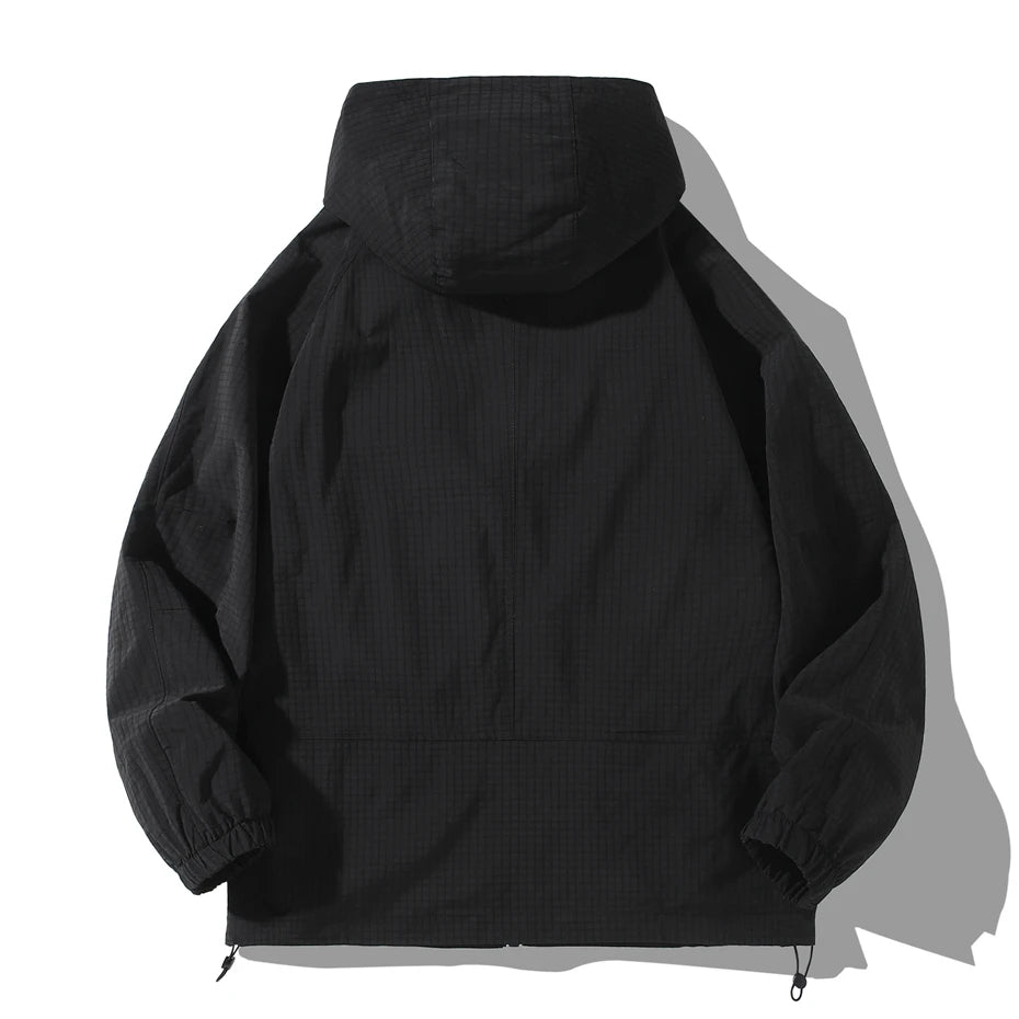 Black Waterproof Windbreak Cargo Jackets Plus Size 12XL Fashion Casual Solid Color Jackets Big Size 12XL Coats Male