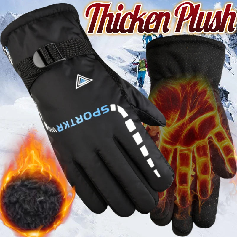 Winter Cycling Gloves Men Outdoor Waterproof Skiing Riding Hiking Motorcycle Warm Mitten Gloves Unisex Thermal Sport Gloves