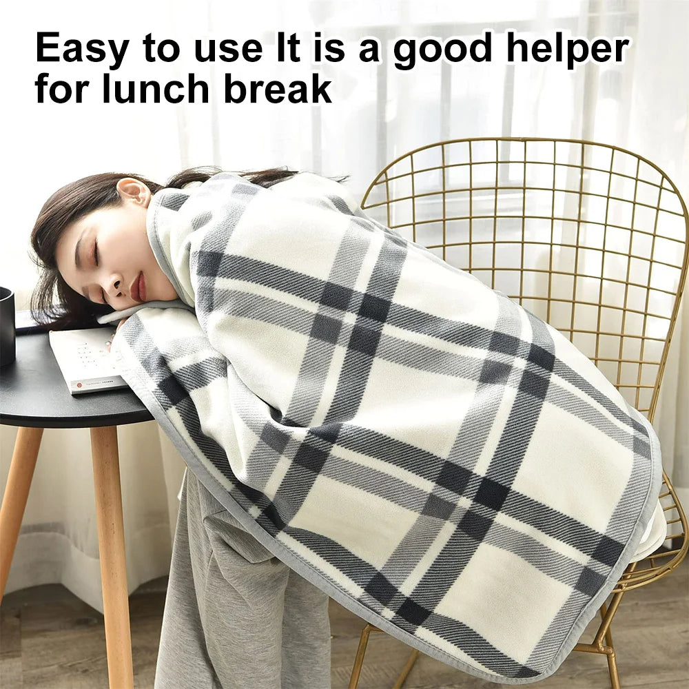 Wearable Plaid Blanket Fleece Doublelayer Blankets With Button Thicken Multifunction Winter Warm Throw Blanket For Sofa Bed