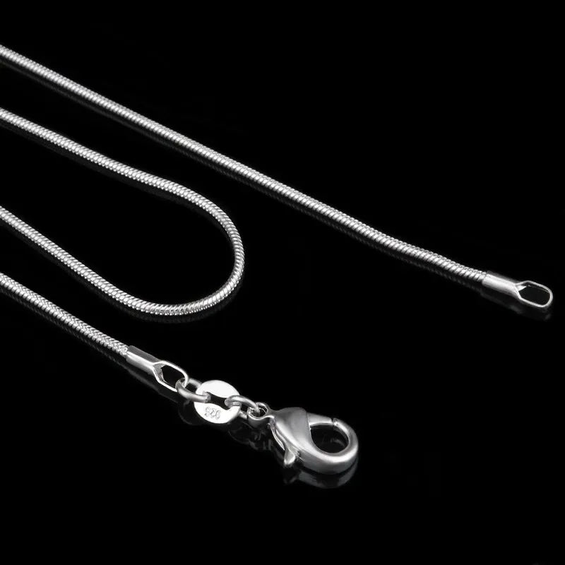 Exclusive 925 sterling silver necklace women, silver fashion jewelry Snake Chain 1mm Necklace 16 18 20 22 24"