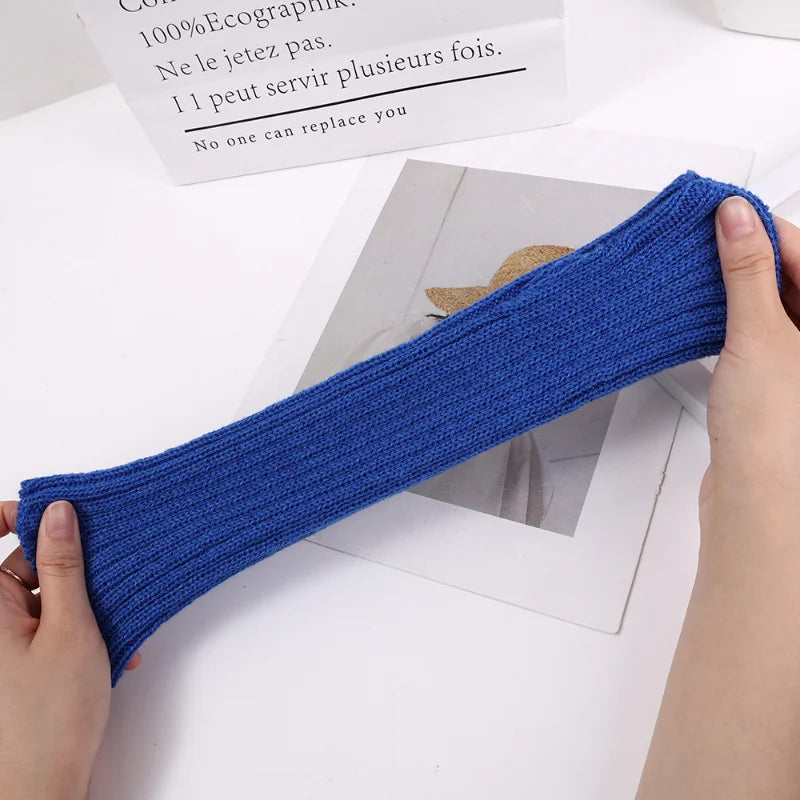 Unisex Winter Women Arm Warmers Knitted Woolen Arm Sleeve Fine Long Knitted Fingerless Gloves Casual Warm Soft Female Gloves