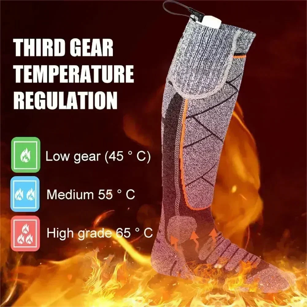 Intelligent Electric Winter Warm Socks for Anti-Cold Skiing Winter Heated Long Socks Outdoor Camping Hiking Warmth Stocking