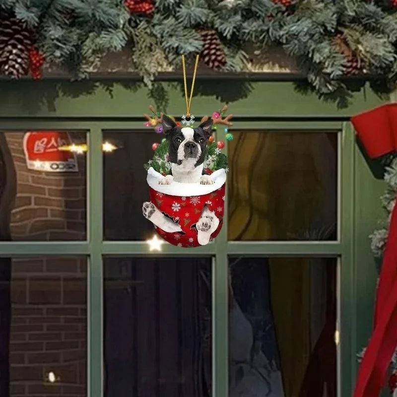 Cute Dog Christmas Tree Hanging Ornaments Dachshund Dog Shaped Pendants For Home Christmas Decorations Xmas 2024 New Year Gifts