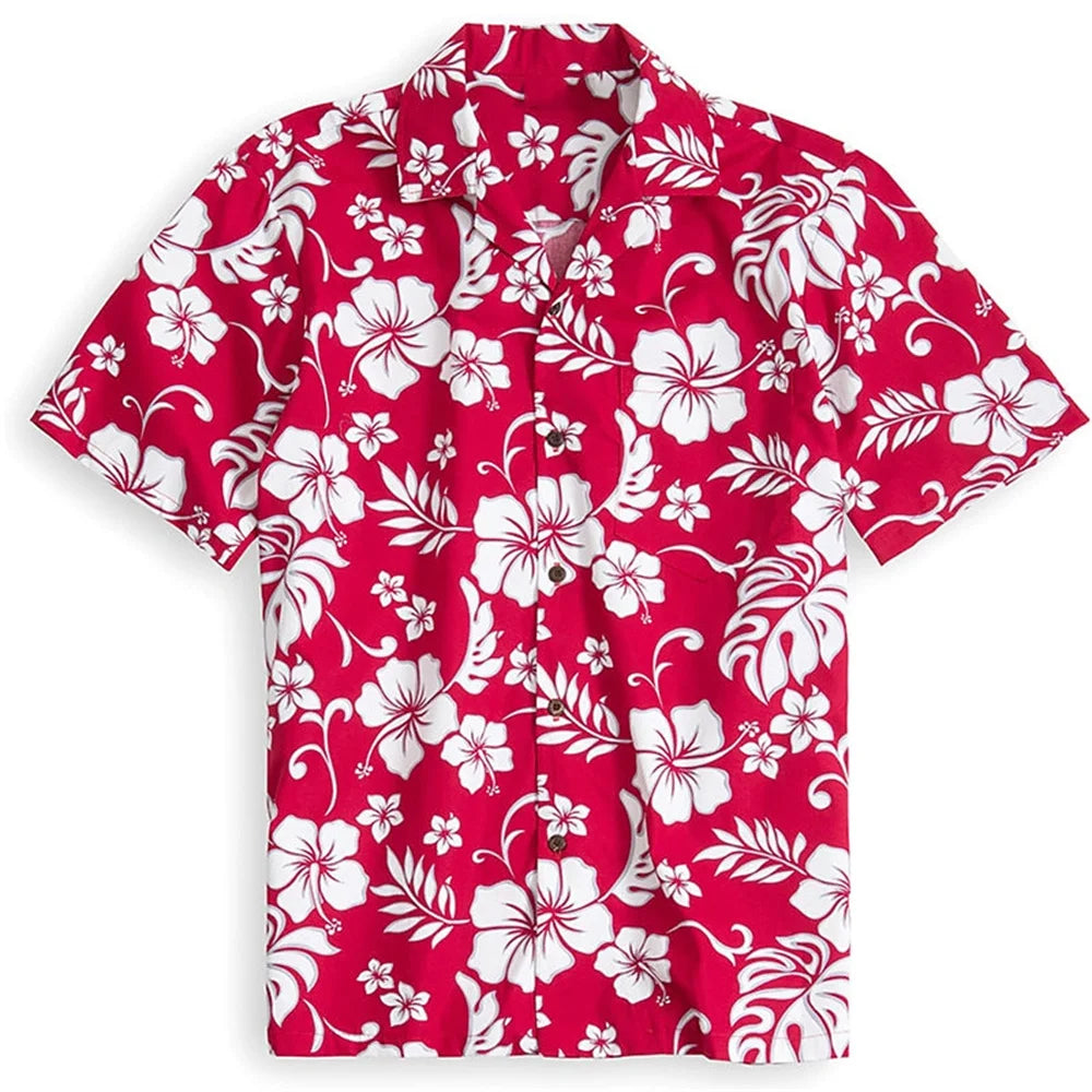 Hawaiian Male Social Floral Shirt For Blouse Men 3D Camisas Casuais Print Slim Fit Men's Street Casual Short Sleeve Clothing