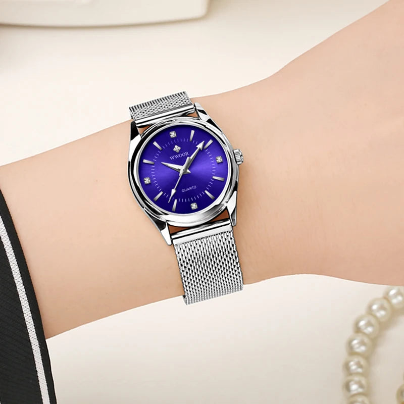 WWOOR Luxury Ladies Watch Elegant Simple Waterproof Women’s Quartz Wristwatch Stainless Steel Women Bracelet Watches Reloj mujer