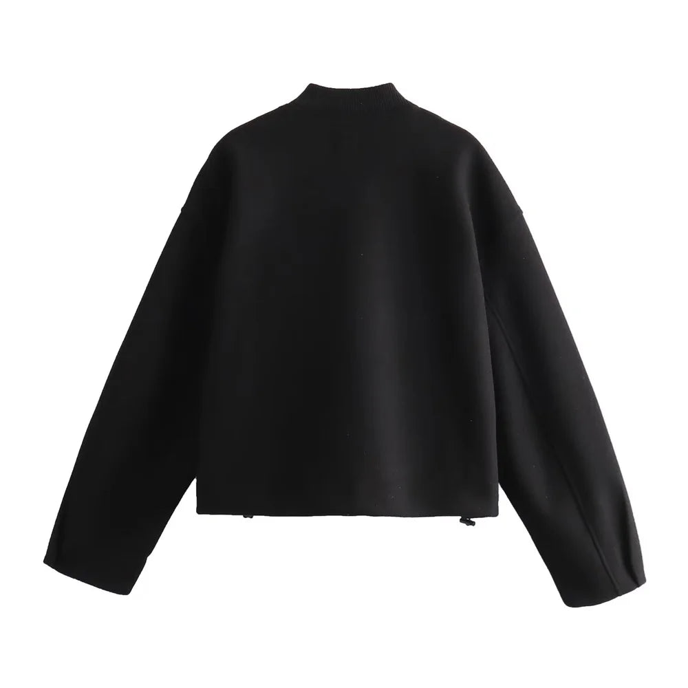 UNIZERA 2023 Autumn/Winter New Women's Wear New Fashion Casual Loose Versatile Stand up Collar Soft Jacket Coat