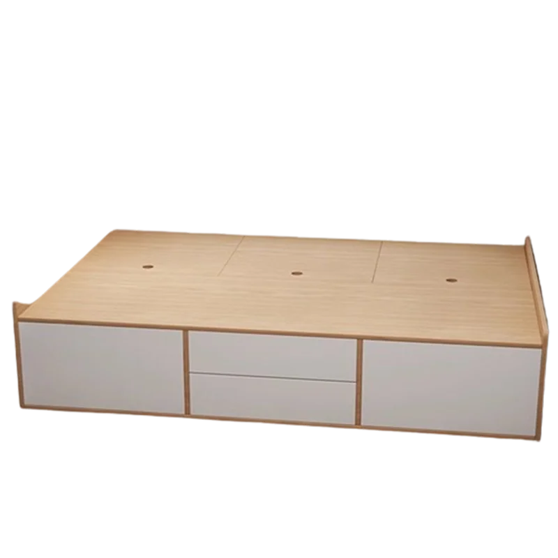 Drawers Storage Bed Bedroom Double Cheap White Sleeping Design Bed Bedding Wooden Muebles Para Dormitorio Nordic Furniture
