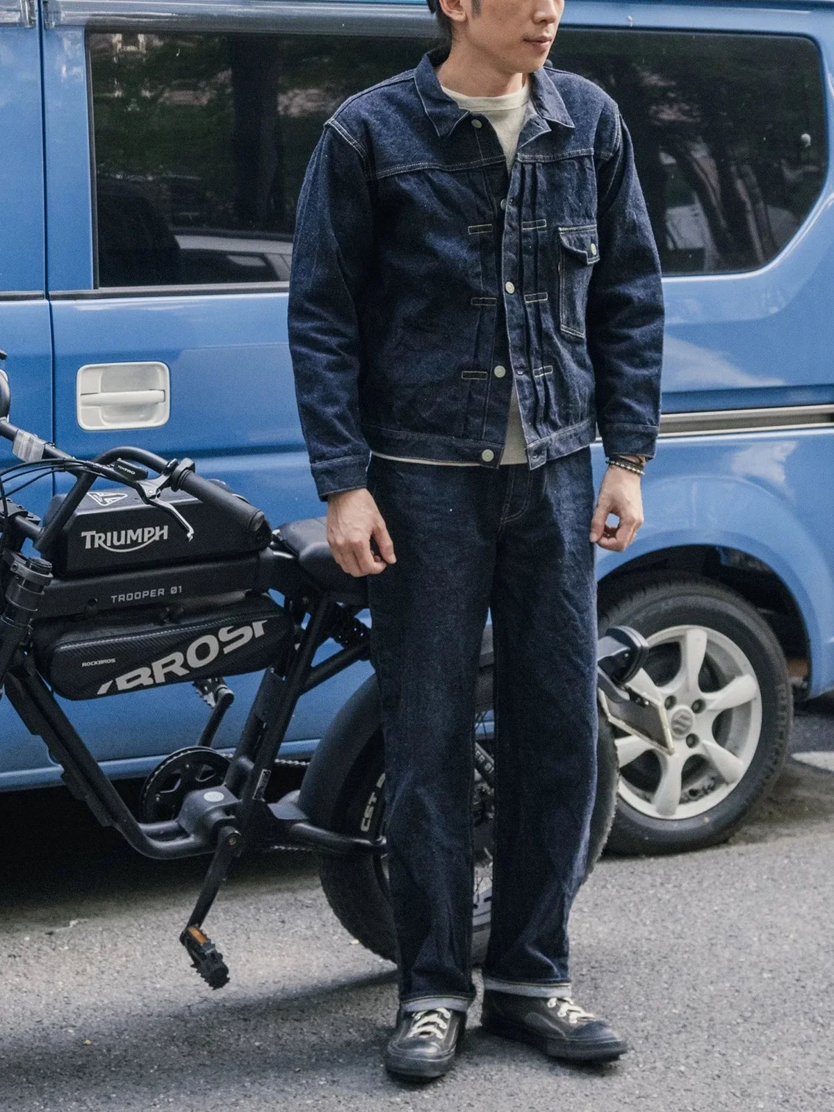 Rugged Bronson 1946 Model 506XX Jean Jacket in Raw Selvedge Denim Lot 46806XX Indigo