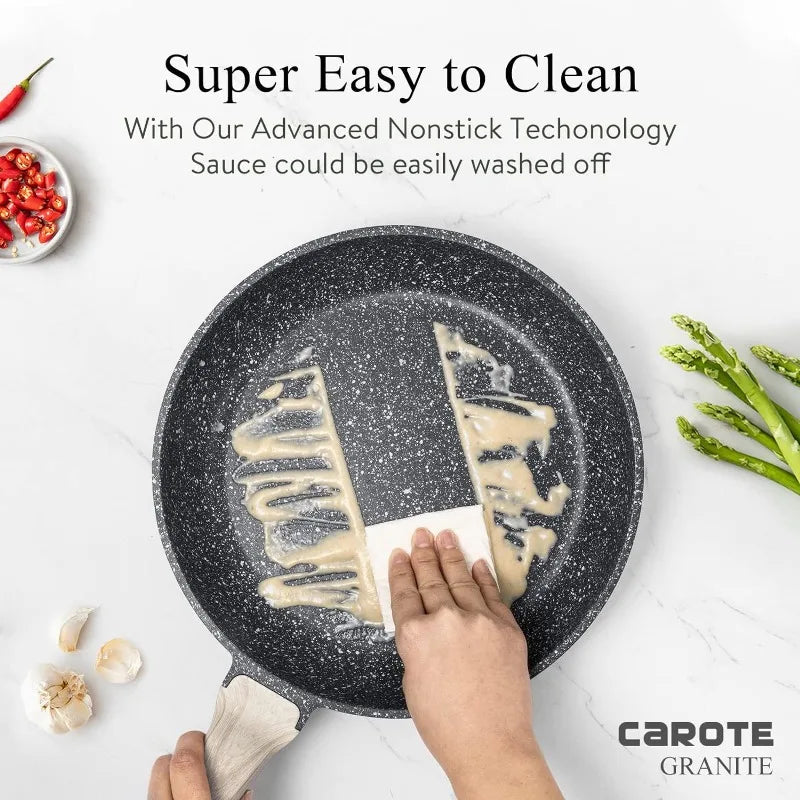 Cookware Sets 10 Pcs Stone Cookware Set,non stick frying pan set , pots and pans set ( Granite, induction cookware)